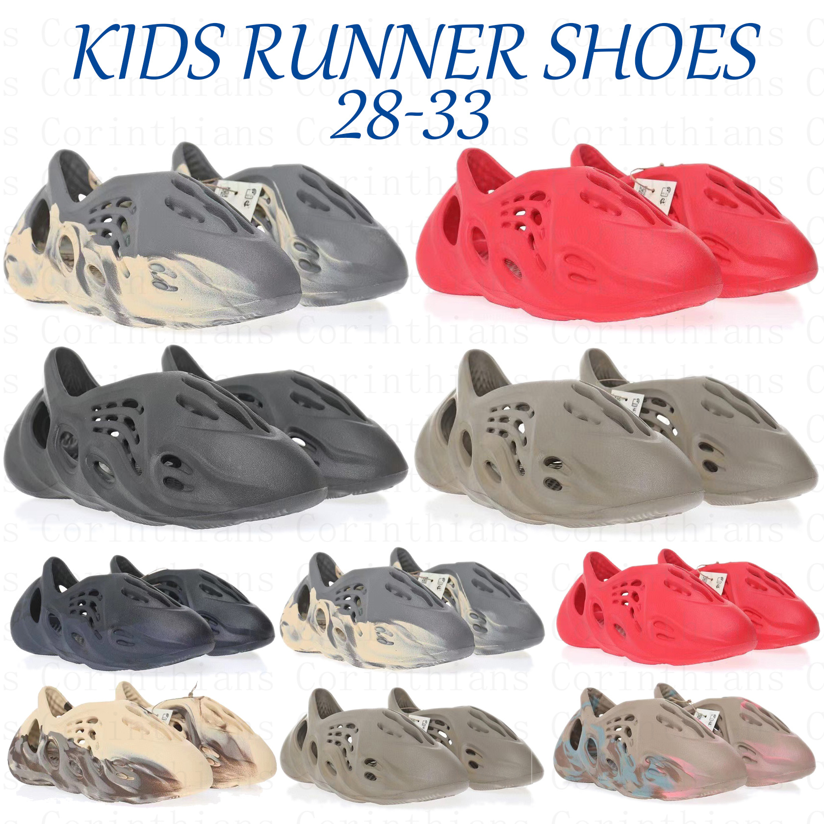 Designer kids Toddlers foam summer sandals runner slippers trainers kid boys girls Slides Sandal Black White Pure Ochre Orange Bone Resin Infants Baby Sneaker Shoe