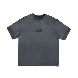 Designer Kith T-shirt Letter Tee Tee Washed Cotton Crop Streetwear Quality Kith Shirts T-shirts Graphique pour hommes Vintage Men Kith Couple High Street Clothing Oversize 4237