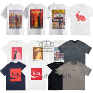 Designer Kith T-shirt à manches courtes de luxe de grande marque Rap classique Hip Hop chanteur masculin Wrld Tokyo Shibuya Retro Street Fashion T-shirt GOGF