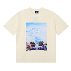 Designer Kith x Ksubi Letter Tee Washed Cotton Crop Streetwear Qualité T-shirt T-shirts graphiques pour hommes Vintage Mens Vêtements surdimensionné a118