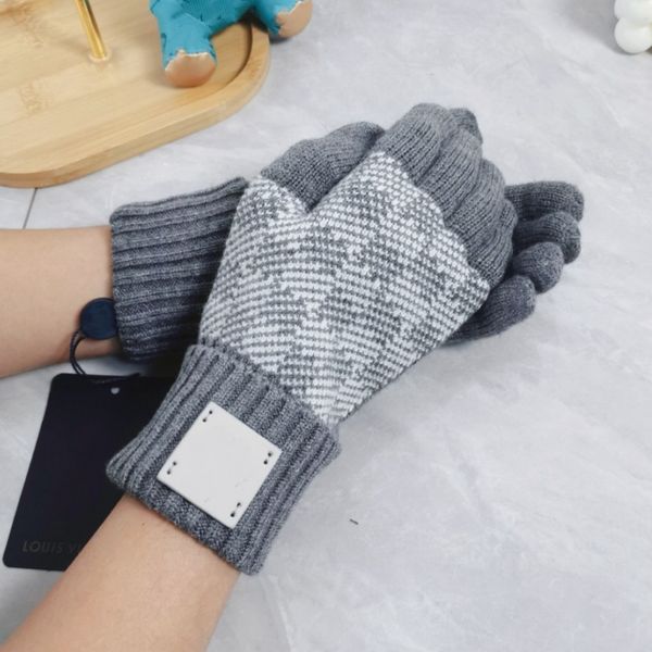 Gants tricotés de créateur Gants d'hiver Gants de sport en laine de qualité supérieure pour hommes et femmes Gants chauds Épaississement extérieur