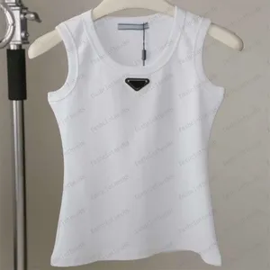 Designer gebreide t-shirt mouwloze zomertank camis t-shirt kort shirt dames slanke vest ijs zijden top