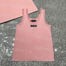 Designer Gebreide Tanks Vrouwen Zomer Vest Zwart Wit Roze Tank Top Merk Mouwloos T-shirt Klassieke Vesten