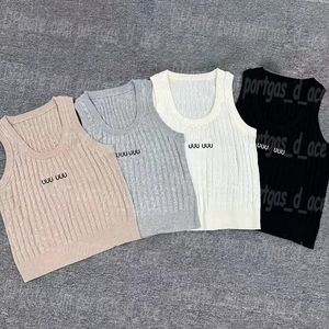 Designer Knited Vest Women Tops Tops Luxury Summer Slim Knits Knits Tanks LETTRES SEXY SEXH