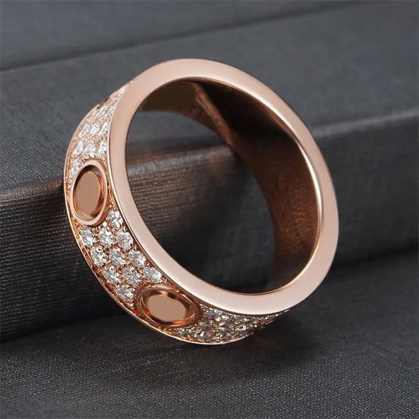 Anneau de nœud de créateur Classic Luxury Diamond Ring Womens Titanium Steel Gold Engagement Mariage de mariage Taille de 5 mm6 mm6 mm de loisirs en plein air