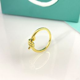 Designer Knoop Rings ontwerpers voor vrouwen Men Double Circle 18K Rose Hip Hip Woman Wedding Anniversary Gift Szie 5-10