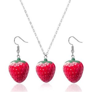 Ontwerper Koreaanse schattige imitatie Rode aardbeien hanger ketting Gothic y2k trend sieraden cadeau