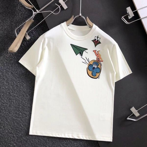 Diseñador L Mans Marca Camisa Ropa Spray Carta Manga corta Primavera Verano Marea Hombres y mujeres Camiseta Diseñador T Color puro Camiseta transpirable