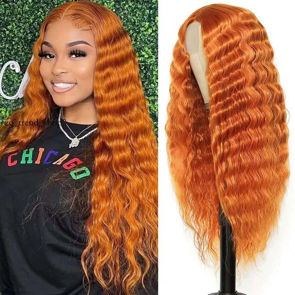 Perruque en dentelle de créateur vague de corps naturel transparent HD Lace Lace Perruque avant Body HEIRS HEURS WIGS BRORN GINGER BLONDE ORANGE OOmbre Couleur pour les femmes de haute qualité 64