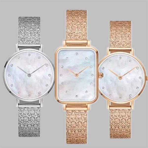 Designer dames 3AMT dw étanche diamants montre-bracelet 3A montre à quartz en or 28 mm 32 mm boucle petite perceuse ronde 316 acier fin spo232E