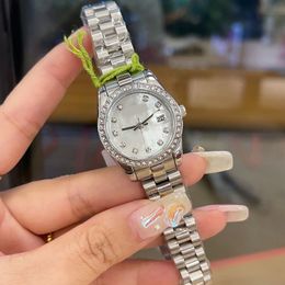 Ontwerper dames diamanten horloge mechanisch ijskoude horloges volledige bezel datejust montres beweging klaptafel gesp 31 mm horloge beroemde dames SB040 B23