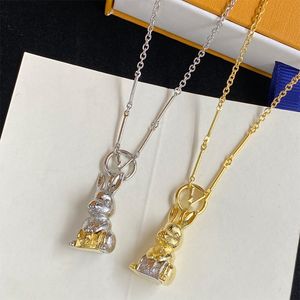 Bijoux de styliste pour femmes, pendentif, coiffure en argent, tendance, Simple, mignon, année du lapin, collier classique