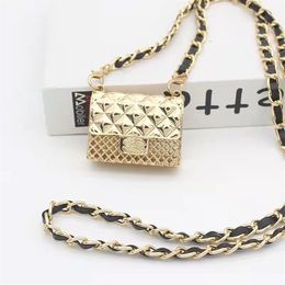 Mini sac à bandoulière avec chaîne de perles en métal pour femmes, sac à main de styliste, taille, mode, petit sac à bandoulière carré, collier, Bag328b
