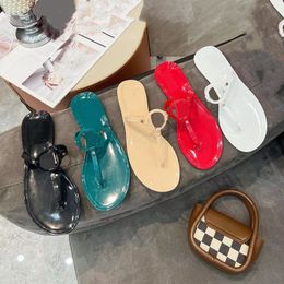 Designer dames slippers pure jelly sandalen mode flat simple seenide vacation flip flop 36-42 yards met doos