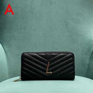 Designer dame lange portemonnee kaviaar 19 CM Wraparound rits portemonnee 10A Spiegel massa Clutch card portemonnee Met doos LY123