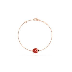 Designer Ladybug Bracelet Rose Gold Cheet Chain Ladies and Girls Valentijnsdag Moederdag verloving Sieraden Fade gratis 2779