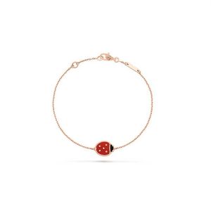 Designer lieveheersbeestje armband rosévergulde ketting dames en meisjes Valentijnsdag Moederdag verlovingssieraden vervagen F268l