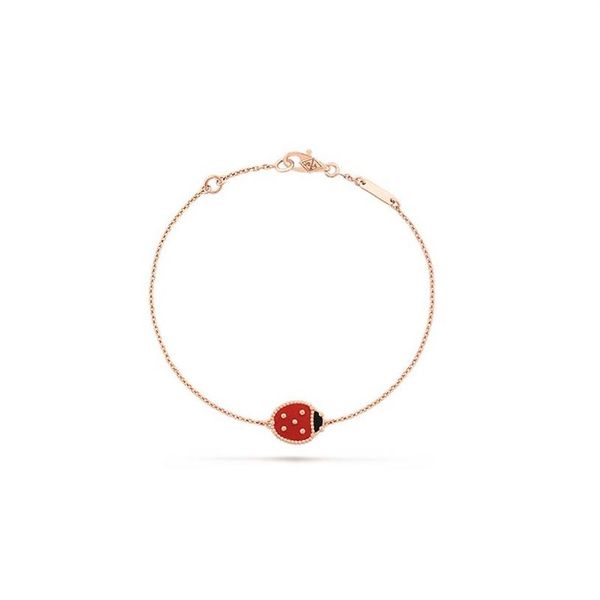 Diseñador Mariquita Pulsera Cadena chapada en oro rosa Damas y niñas Día de San Valentín Día de la madre Joyería de compromiso Se desvanecen F268S