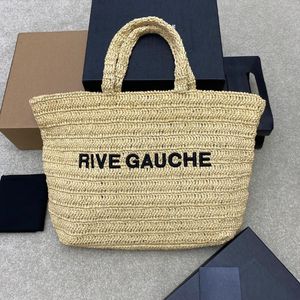 Designer Laffiaes paille weav cuit sac de plage tissé rivegauche bottes saccoi printemps22 sacs de fleurs à main