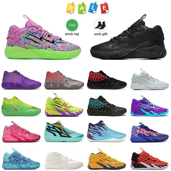 Designer lamelo ball chaussures OG Basketball Chaussures Femmes Hommes MB 02 03 Rick et Morty Queen City Fade Galaxy Nouvel An Lunaire Jade Platfrom Sports Baskets Baskets Grande Taille 46