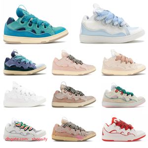 Designer Lanvinss Leather Curb Sneakers Luxe Geklede Schoenen Voor Heren Dames Buitengewone Wit Roze Sneaker Kalfsleer Rubber Nappa Platformzool Tennis Casual Schoenen