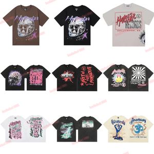 Hellstar Shirt Designer Chemises courtes Hommes Plus Tees Hellstar T-shirt Rappeur Washed Grey Heavy Craft Unisexe T-shirts à manches courtes Tops High Street Retro Femmes T-shirt 5A