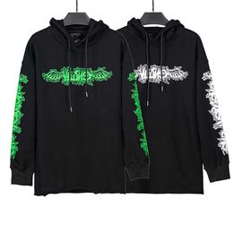 Designer Large Big V Originalhaute qualité luxe Chaopai automne nouvelle grande rue grande lettre graffiti ailes peintes à la main chandail pour hommes et femmes haut à capuche décontracté