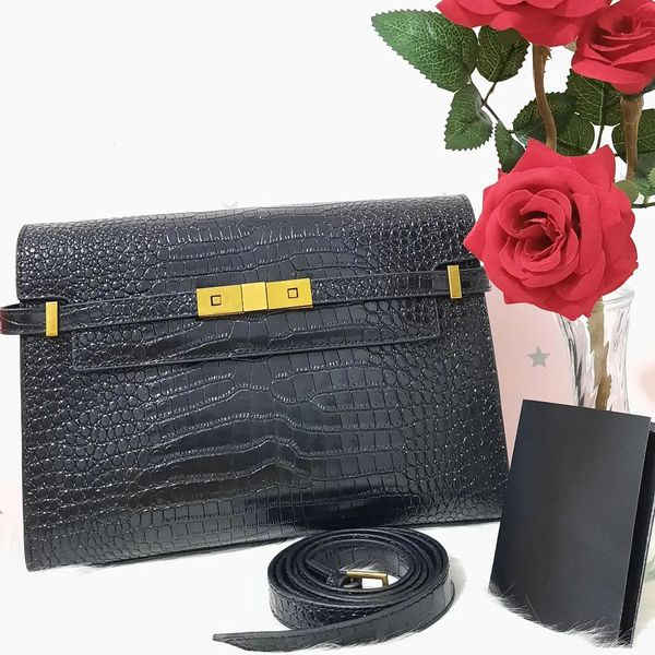 Grand sac fourre-tout de créateur Trousses de toilette pour femmes trousses de maquillage pochette homme sac à main sous les bras sac à main pochette bandoulière en cuir de crocodile Hobo manhattan