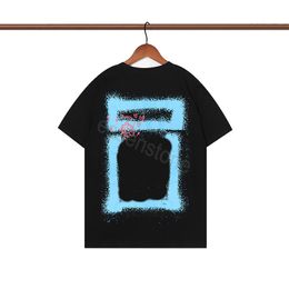 Diseñador Última camiseta Tendencia de moda Unisex Graffiti Camiseta deportiva casual Camiseta de hombre Pareja Algodón Manga corta Ropa blanca y negra TALLA S-XXL