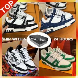 DHgate con caja Diseñador Lauisely Zapatillas de deporte para zapatillas de deporte Hombres Mujeres Virgils Zapato Primavera Zapatos casuales Con cordones Punta redonda Zapatillas de deporte bordadas Clásico 2024