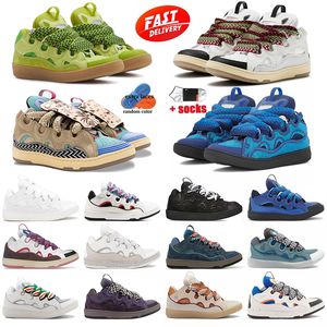 Diseñador Lavines Zapatos Curbas de zapatillas tejidas tejidas tejidas blancas zapatos estampados rojo azul de moda gris negro cintas de zapatilla marrón hombres verde tamaño 35-46