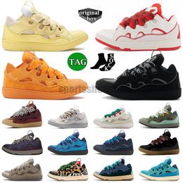 Diseñador Lavins Top Brand Hombres Mujeres Mocasines Zapatillas de deporte Tamaño grande 12 Cuero en relieve Negro Blanco Rojo Años 90 Extraordinario Fondo grueso Plataforma 36-46