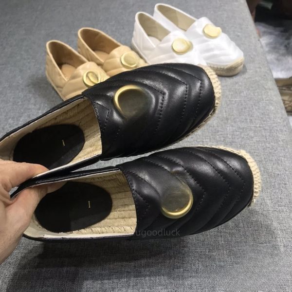 Designer Lazy Slides Mocassins GGlies Classique Femmes Plat Authentique Cuir De Vachette Boucle En Métal Dame En Cuir Hommes Imprimé Chaussures De Pêcheur Étriers De Paille Chaussures Plates Simples