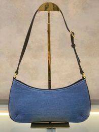 Designer les sacs d'épaule de denim Le Bisou Lenim Sacs Baguette en cuir en cuir en cuir de Denim Blue Blue