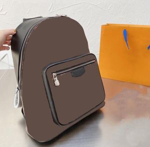 Designer lederen rugzak schoudertassen klassieke unisex handtassen rugzak bruine bloemen teken metalen rits hoge kwaliteit multi-pockets schooltas