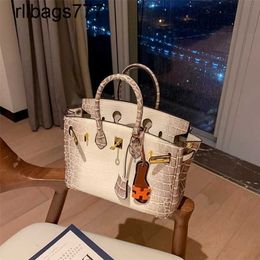 Sacs BK en cuir de créateur Handmade Hi Tag Crocodile Advanced Pattern Fashion Womens Crossbody Small Bag One épaule Handsbag