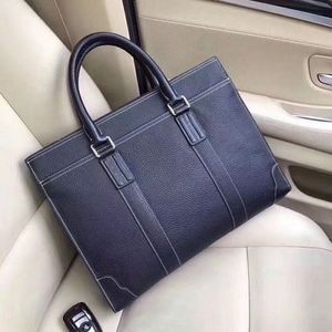 Designer lederen aktetassen heren zakelijke handtassen zacht flexibel Lichee grainrundleer luxe laptoptassen met meerdere zakken 38 cm breedte248M