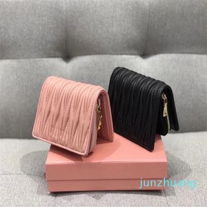 Designer -Porte-monnaie en cuir Petit porte-monnaie pour femmes Grande capacité Zip autour du porte-carte