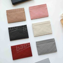 Designer lederen krediet -kaartenhouder Sheepskin Wallet Money Bags Plaid Cardholder Case For Men Dames modezakken Mini Cards Bag Women Coin Purse met doos