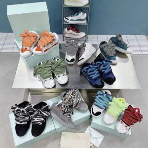 Designer lederen curb sneakers luxe kleding schoenen voor heren dames buitengewoon platform tong rubber heren trainers lanvinlities outdoor wandelschoenen maat 36-47