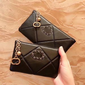 Diseñador de cuero Diamante Hardware dorado Hebilla de metal Bolso de mano de lujo Hermoso pequeño colgante Oveja Clip Bolsa Bolsas para teléfonos móviles 14.5 / 18cm