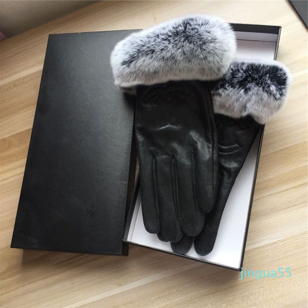 gants en cuir designer femelles écran tactile en peau de mouton hiver