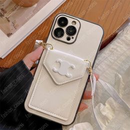 Étui de téléphone en cuir de concepteur pour iPhone 13 Pro Max 11 12 14plus 15Promax Cross Body Phones Cases de protection de marque de mode avec film de protection d'objectif