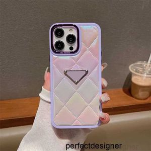 Étuis de téléphone en cuir de concepteur pour iPhone 14 13 Pro Designer Cover Mobile Shell Protection Case Modèle classique Adorable Couverture Fade Purple ColorBR49