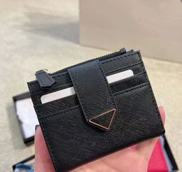 Diseñador de cuero elegante hombres plegables de triángulo de cremallera larga cartera de cartas de bolsas notas de dinero con billetera múltiples estilos aa17