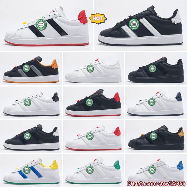 Designer Legos x Bold Platform Casual Chaussures Femmes Hommes Neo Grand Court Spezial Baskets Indoor Suede Low Top Baskets en cuir WhiteGlow Vegan White Sports Trainer