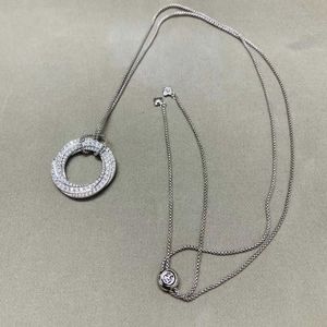 Designer Longueur Bijoux 90cm Or Marque Sliver 2color Colliers Pendentif Rond Déclaration Long Collier De Luxe Chaîne Hommes Femmes bijoux 90% de réduction en gros plein diamant