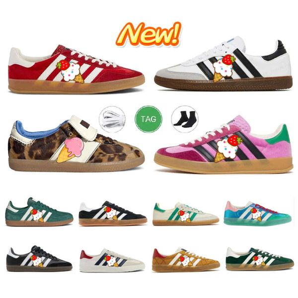 Diseñador zapatos de leopardo zapatos casuales veganos OG para hombres Mujeres Gales Bonner Cloud White Core Black Bonners Collegiate Verde Goma Flat Deportes Flat Sports