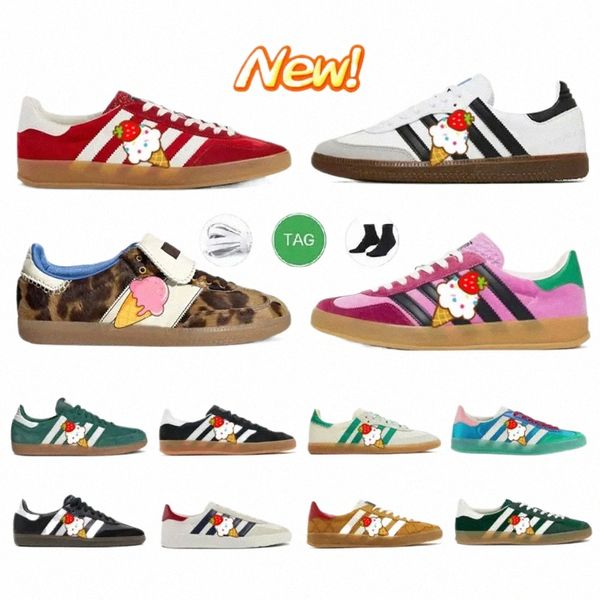 Designer Léopard Chaussures Vegan Og Chaussures décontractées pour hommes Femmes Pays de Galles Bner Trainers Cloud White Core Brun Brser Collegiate Green Gum Outdoor Flat Spor