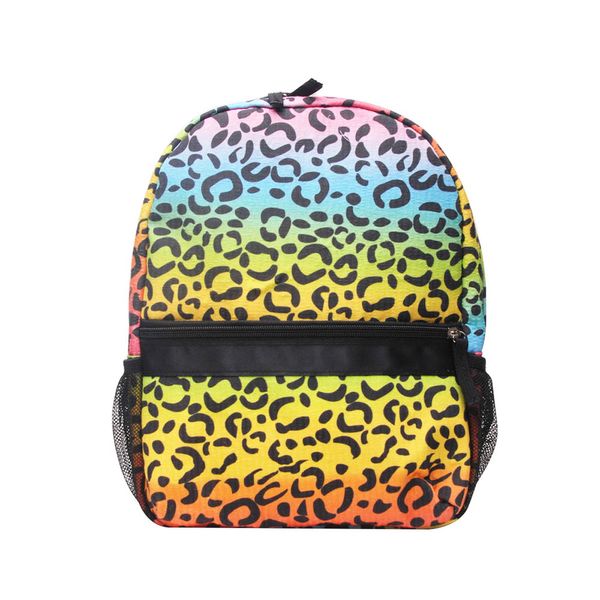 Designer Leopard Toddler School Bag Seersucker enfants sac à dos Cute Cheetah School Book Bags avec poches latérales en filet